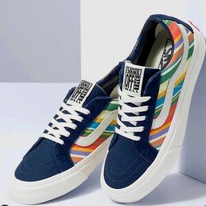 Vans Sk8-Low Reissue Retro Stripes Dress Blues Unisex Sneakers | 8.5